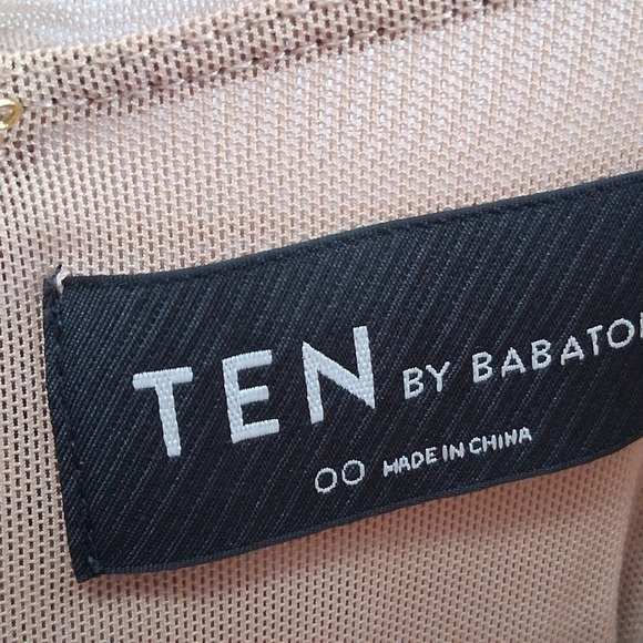 BABATON Mini Dress Ruched Mesh Spaghetti Strap Tan A12 - Picture 6 of 13